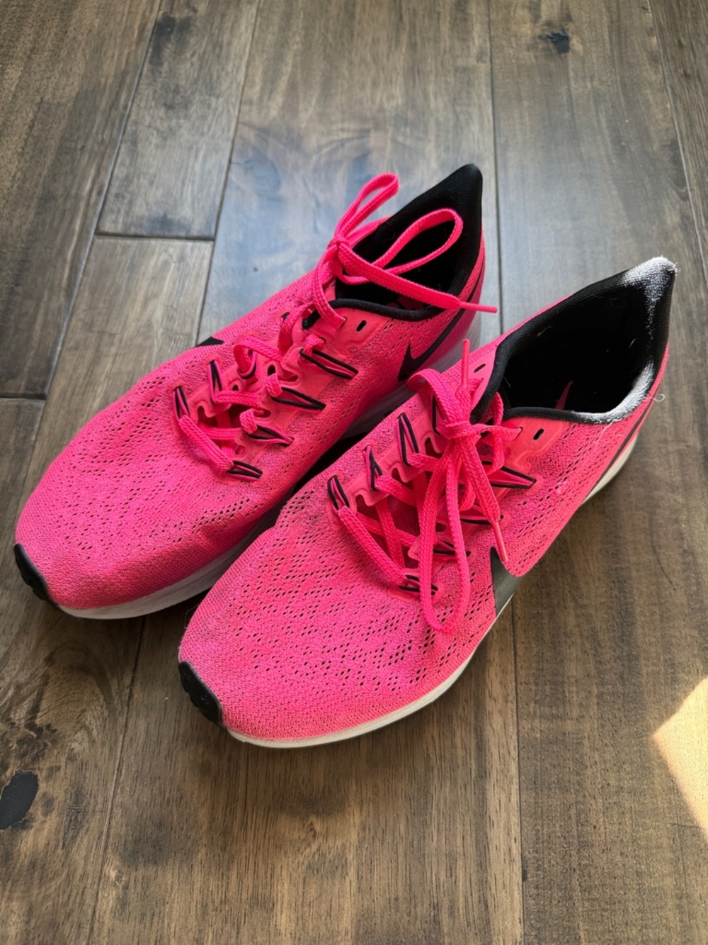 Nike Women Hot Pink Running Sneakers with Black Accents